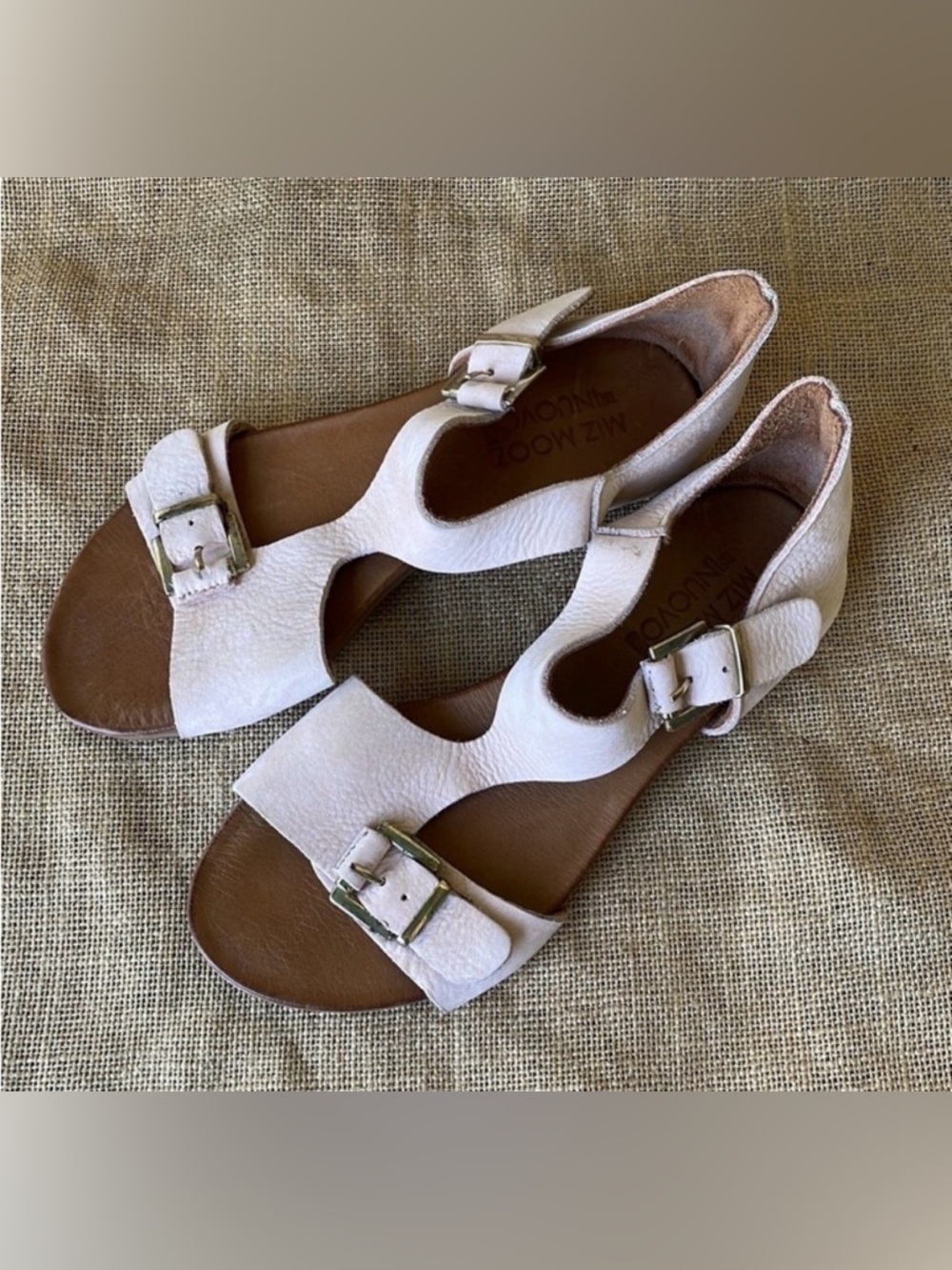 Miz Mooz Sandals light pink buckle Flats Comfy 
Size 38
